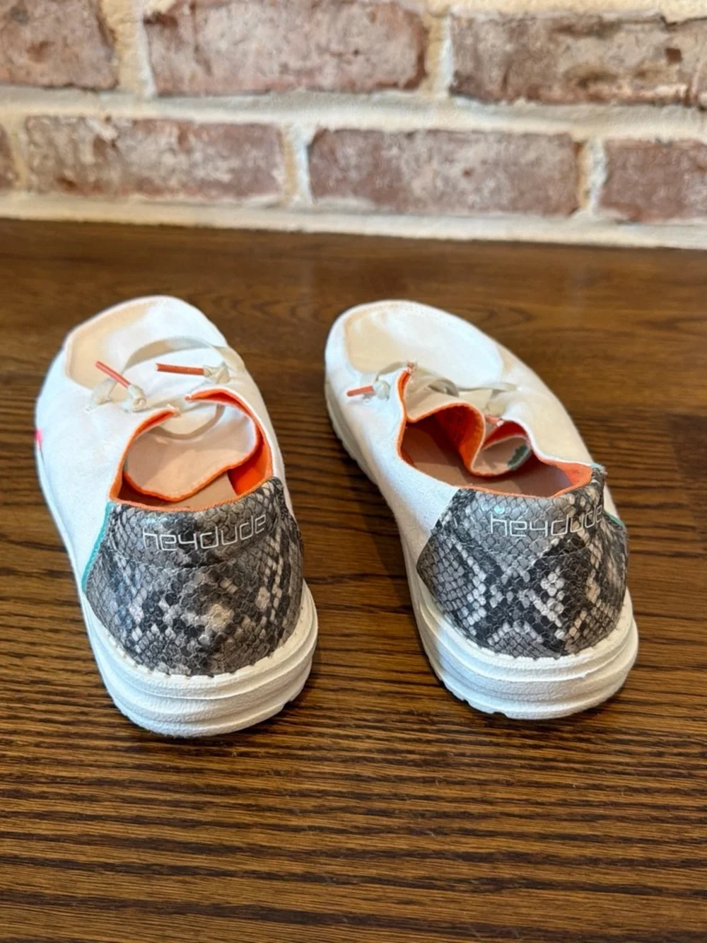 Women’s Hey Dude Canvas Slip-On Shoes with Orange Lining